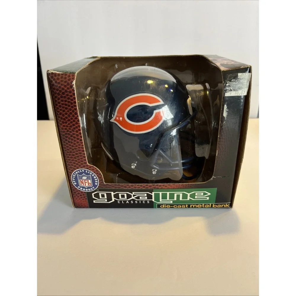 NEW Chicago Bears Die Cast Helmet Coin Bank 1996 Metal NFL Ertl Keylock